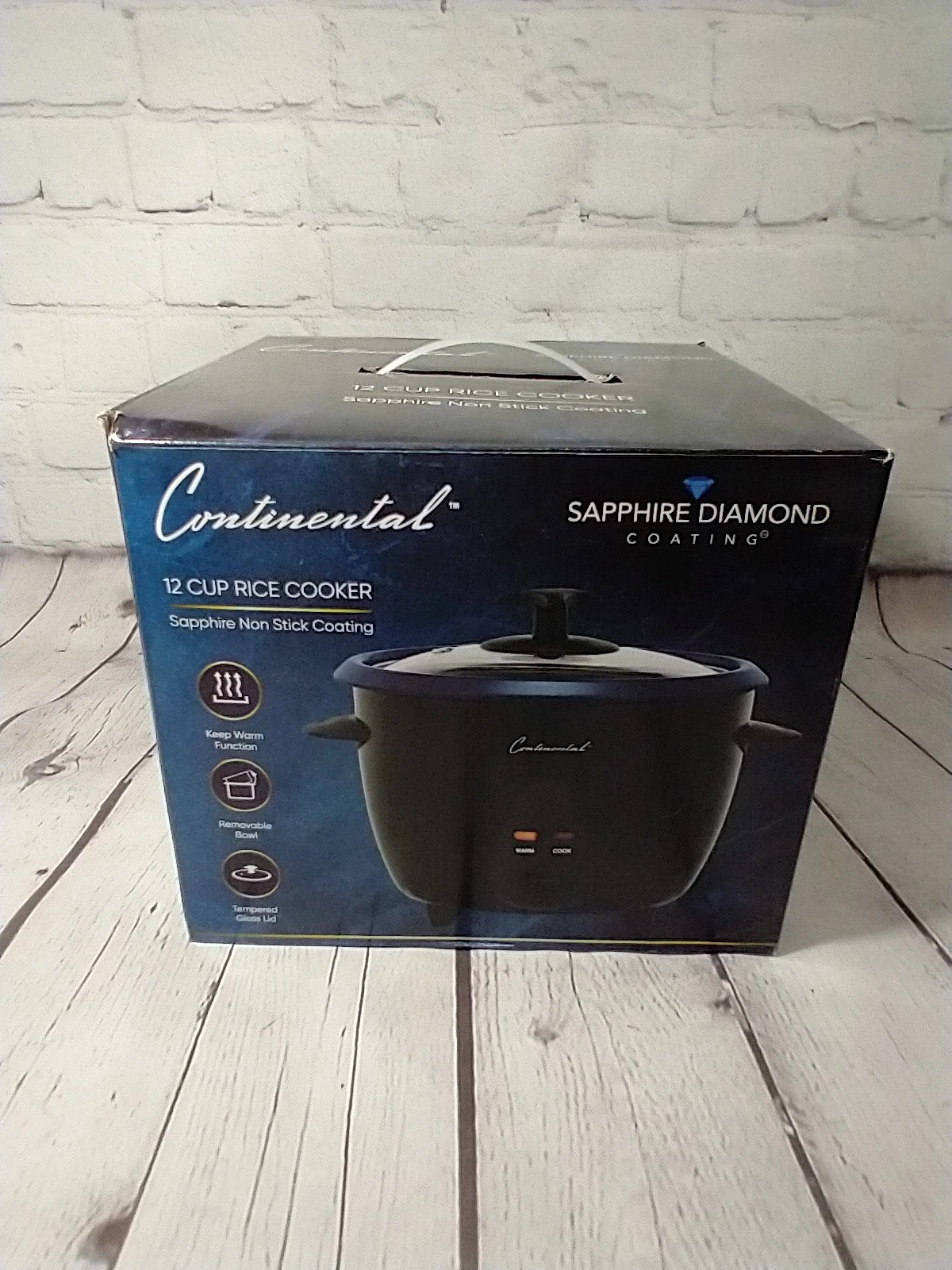 NEW IN BOX - 12 cup CONTINENTAL rice cooker / sapphire diamond coating
