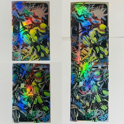 RZP Art Books TMNT Foil Vertical Connecting Covers 2 Books Signed by RZP w COA s