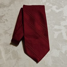 Wemlon by Wembley Red Geometric Pattern Textured Men's Tie Classic Style