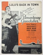 Lulu's Back In Town Piano Ukulele Sheet Music Broadway Gondolier M Witmark 1935