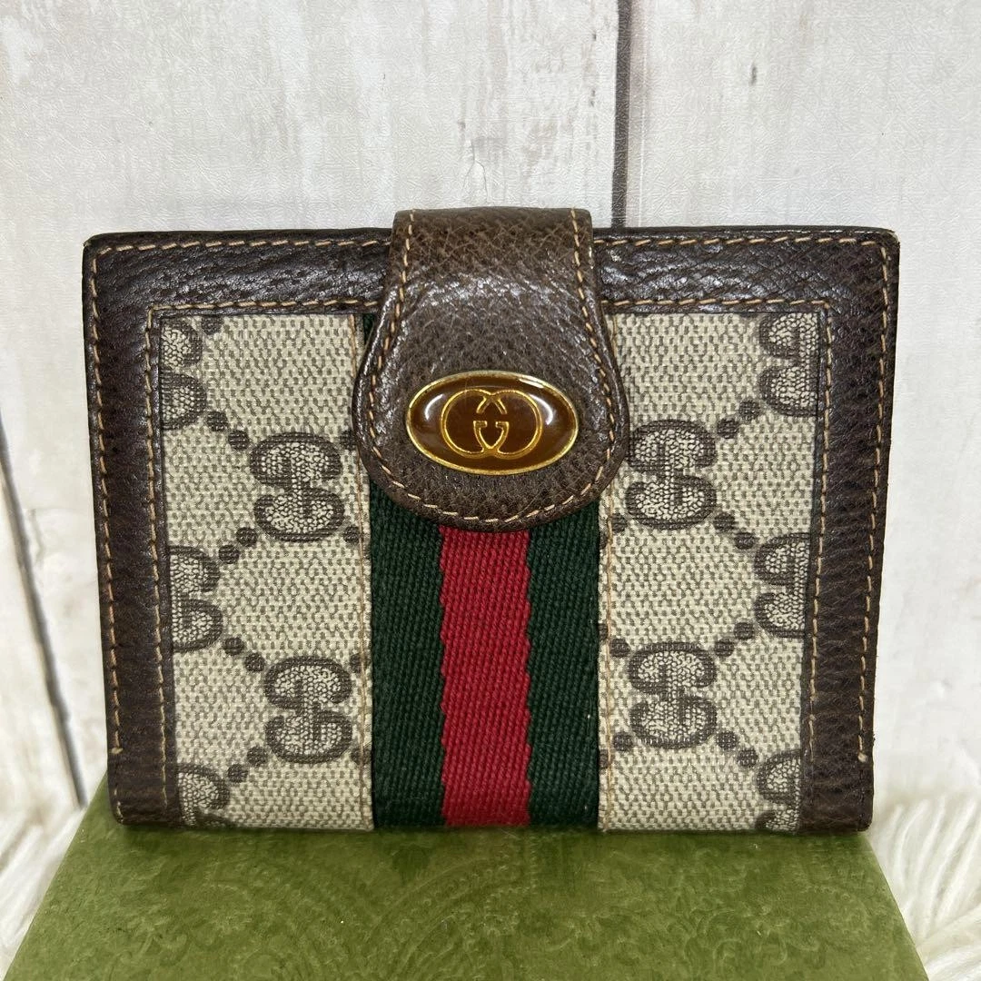 Étui à cartes GUCCI GG Supreme porte carte de visite Sherry Line authentique