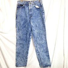 Chic Womens denim Jeans Size 14 Straight Leg High-Rise Medium Wash Made in USA