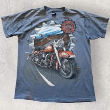 Vintage 1995 Harley-Davidson Single Stich Gray Graphic XL T-Shirt FADED/STAINED