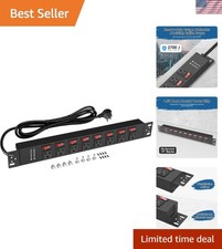 Rack Mount PDU Power Strips,8 Outlet Surge Protector,Individual Switches,1.5U...