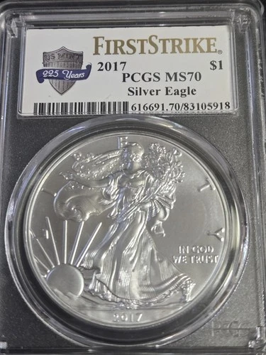 2017 American Silver Eagle First Strike Label  PCGS MS70