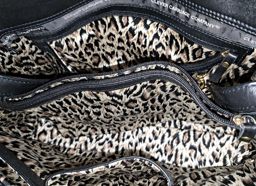 IMPRESIONANTE Bolso de Mano CLEVER CARRIAGE COMPANY Negro Estampado de Rosa y Animal Correa de Cadena - Imagen 9 de 10