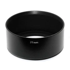 77mm Metal Screw-in Hood for Canon Nikon Sony Pentax Standard Lens "US seller"