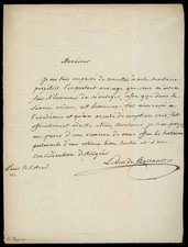 Hugues-Bernard Maret - Duc de Bassano - Lettre autographe signée - Depping 1834