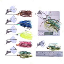 5PC 16g Spinnerbait Blade Bait Rubber Skirt Buzzbait Fishing Lures Tackle
