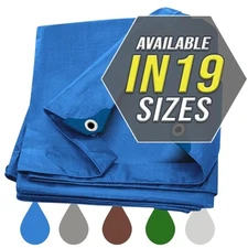 Large Waterproof Tarp Thick Poly Tarpaulin Ideal for Canopy Tents Boats RV or...