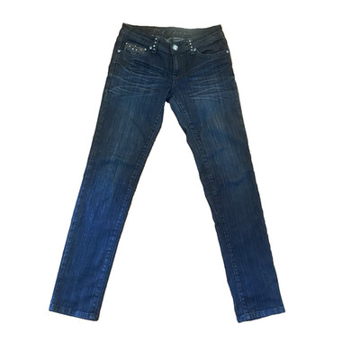 L.A. Idol Jeans Juniors Size 9 Blue Skinny Rhinestone Studded Back Pockets