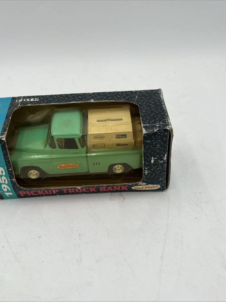 ERTL 1:25 Scale Diecast 1955 Chevy Pickup Truck Bank True Value 1993 - Image 3 of 4