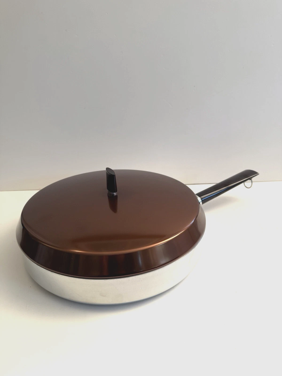 Vtg MCM Lightweight Aluminun Wearever/West Bend 12" Non Stick Saute Pan USA NOS