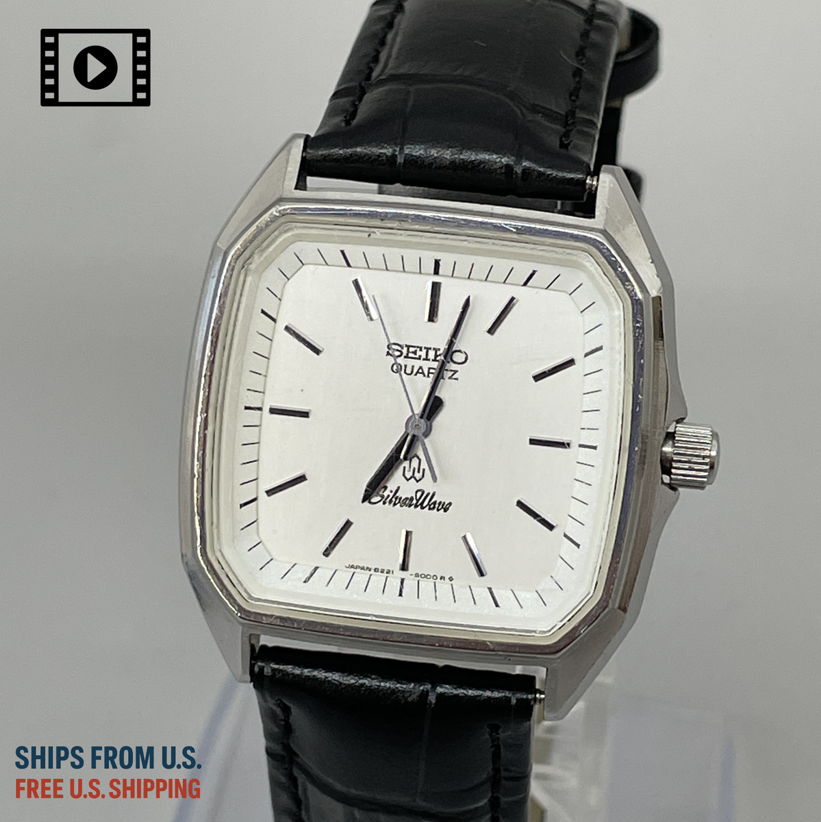 Seiko Silver Wave 8221-5000 Vintage 1980 [US Stock] Quartz Mens