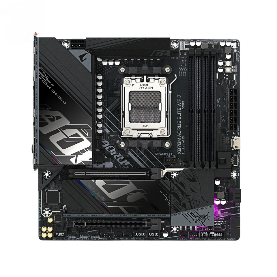 GIGABYTE X870M AORUS ELITE WIFI7 AM5 DDR5 Motherboard view 2