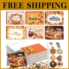 120 Pack Thanksgiving Cards with Envelopes & Stickers - Perfect for Celebrations
