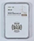 1937 Mercury Dime MS64 NGC Brown Label