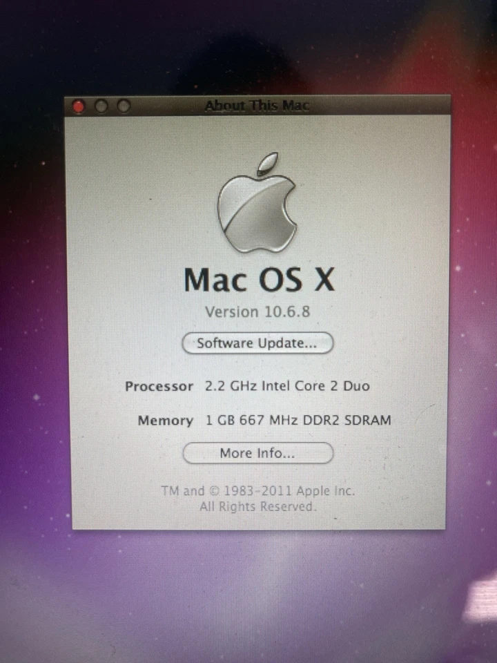 Black Apple MacBook A1181 Laptop 2007 Core 2 Duo Needs New Battery, No Internet - Image 2 of 4