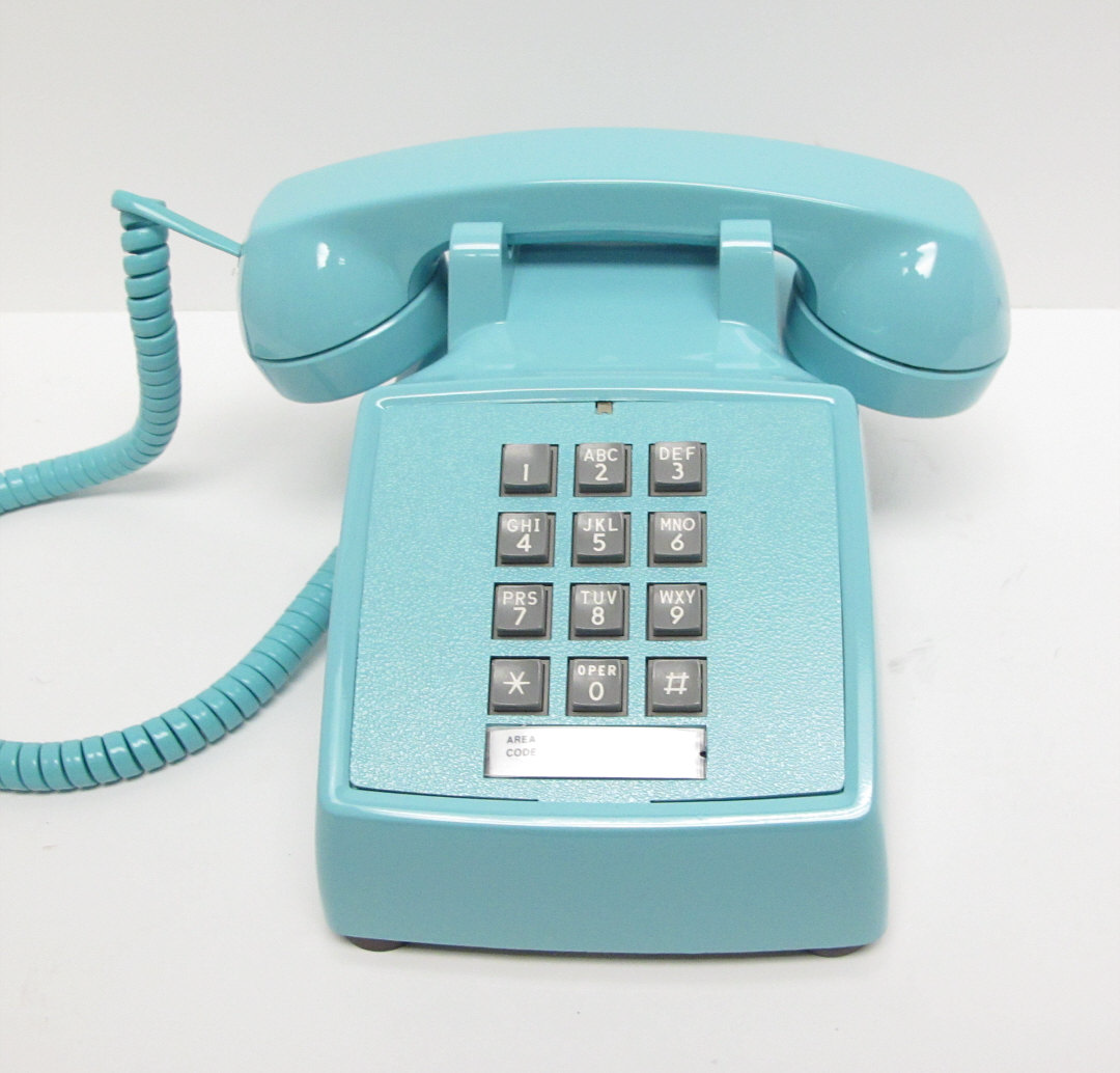 Aqua Blue Western Electric 2500 TouchTone Desk Telephone - Full