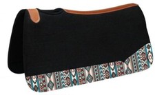 Showman 31" larghezza x 32" cuscino per cavalli in feltro nero con stampa Navajo