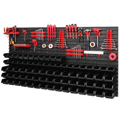 Aufbewahrungssystem - 1544x780mm - Wandregal 75x schwarz Stapelboxen a...