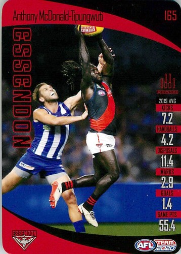 2020 ESSENDON BOMBERS AFL Card ANTHONY MCDONALD-TIPUNGWUTI Teamcoach - Picture 1 of 2