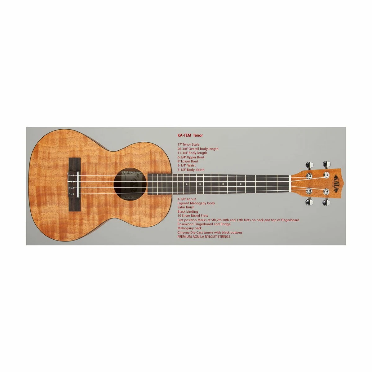 Ply　Tenor　Exotic　Acajou　Sac　eBay　Ukulele　Ka-Tem　KALA　Incl.