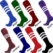 TCK Dugout, Athletic Baseball, Softball, Football  Striped Long Knee High Socks