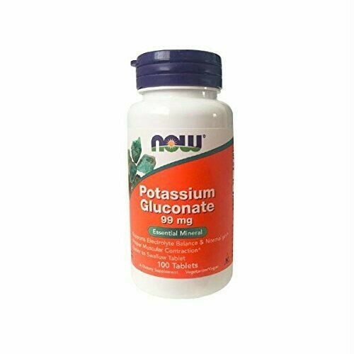 NOW Supplements, Potassium Gluconate 99mg, Easier to Swallow, Essential
