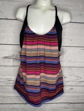 NWOT Athleta Square Neck Bra Cup Underwire Swim Tankini Top Women Size 34D/DD