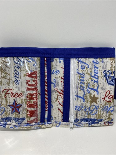 Handmade Small Bi-Fold Wallet, Patriot Fabric - Picture 3 of 5