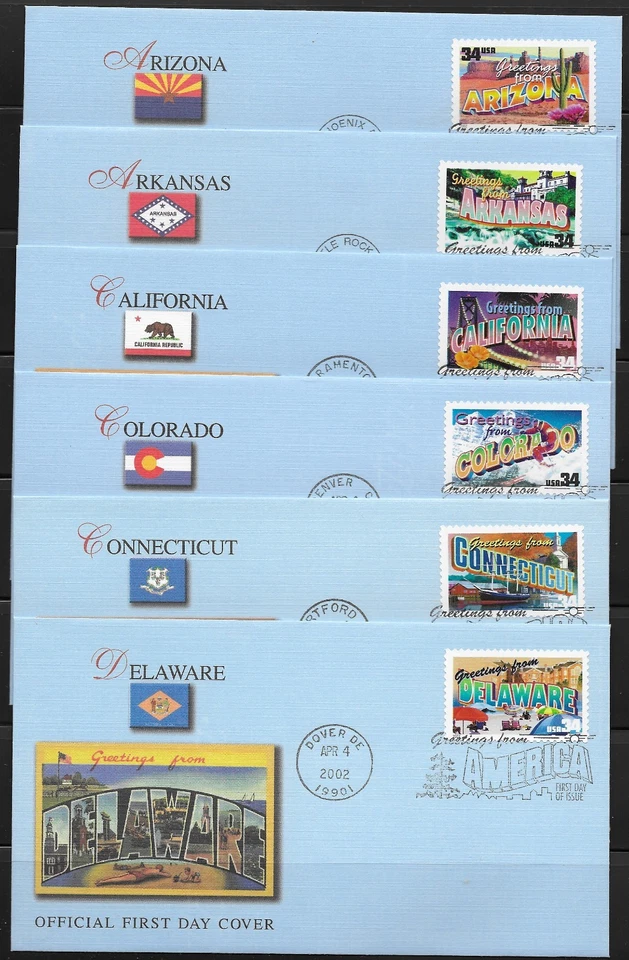 US Scott #3561-3610, First Day Covers 4/4/02 Montgomery Single Greeting America - Image 4 of 4