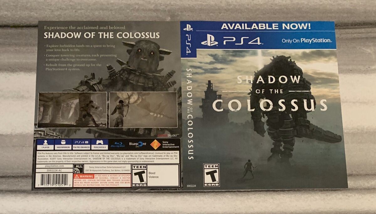 SHIPS SAME DAY Rare GameStop Display Shadow Of The Colossus PS4 Cover Art  Only