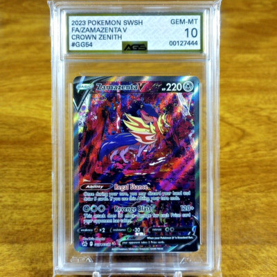 Pokemon SWSH Crown Zenith Zamazenta V GG54/GG70 AGS Gem-MT 10 FA