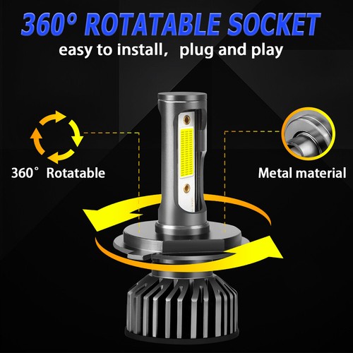 Shenkenuo 9003 H4 COB LED Headlight Bulb Conversion Kit Hi-Beam 6000K White of 2 - 第 10/10 張圖片
