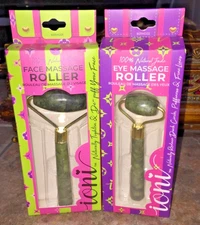LOT OF 2 IONI NIB 100% NATURAL JADE EYE FACE MASSAGE ROLLER Skin Care NEW IN BOX