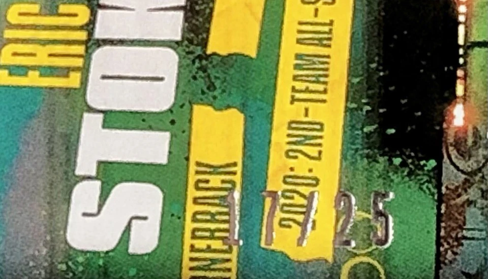 2021 Rookies & Stars Eric Stokes /25 “DRAFT CLASS” GREEN PACK COLOR MATCH SSP RC - Image 2 of 4