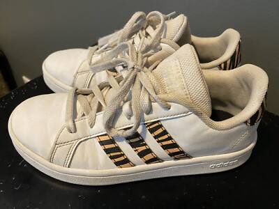 Adidas Shoes Youth Girls Zebra Casual Comfort Low Sneakers White Leather  Air