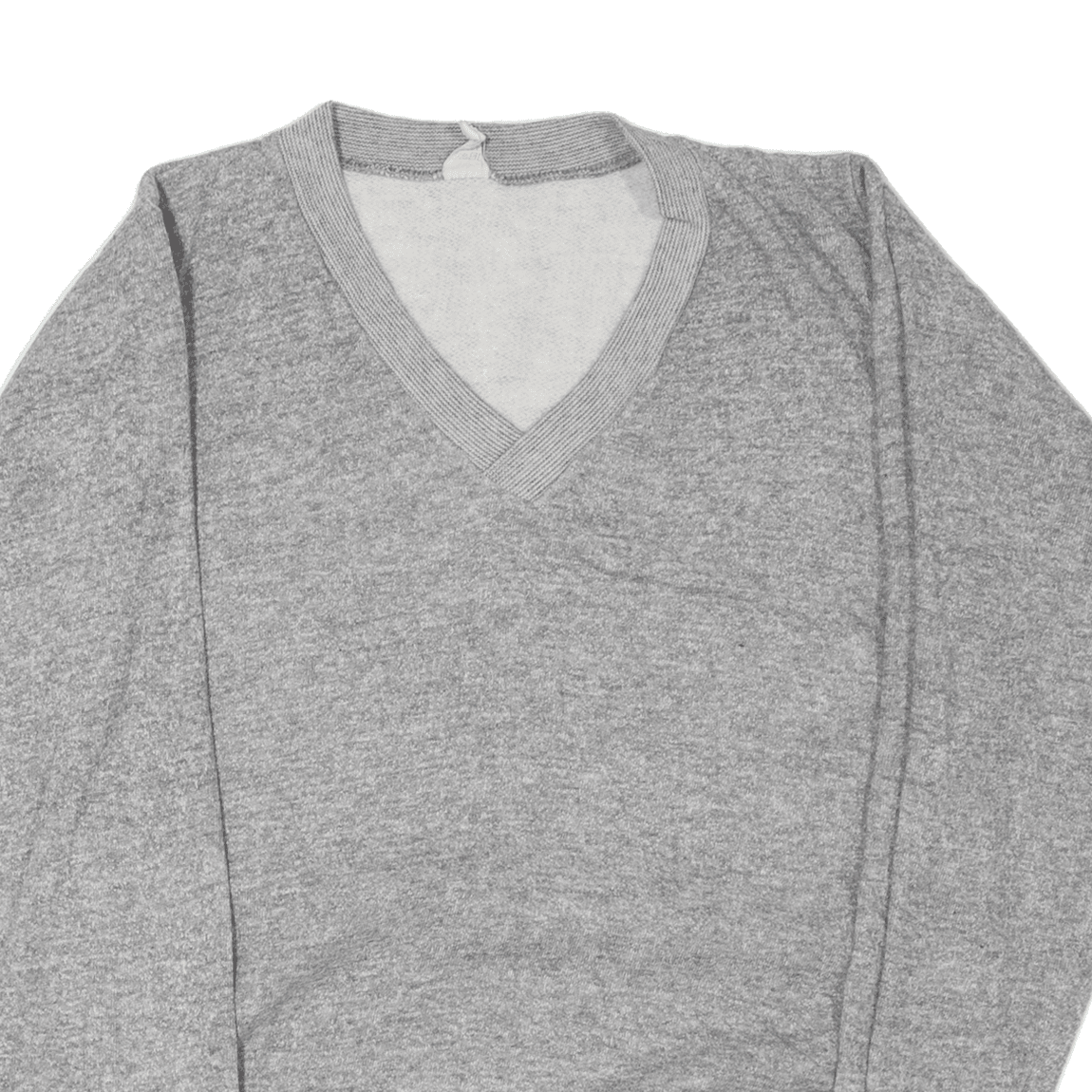 Vintage Jumper Grey 90s Tight Knit VNeck Womens S eBay