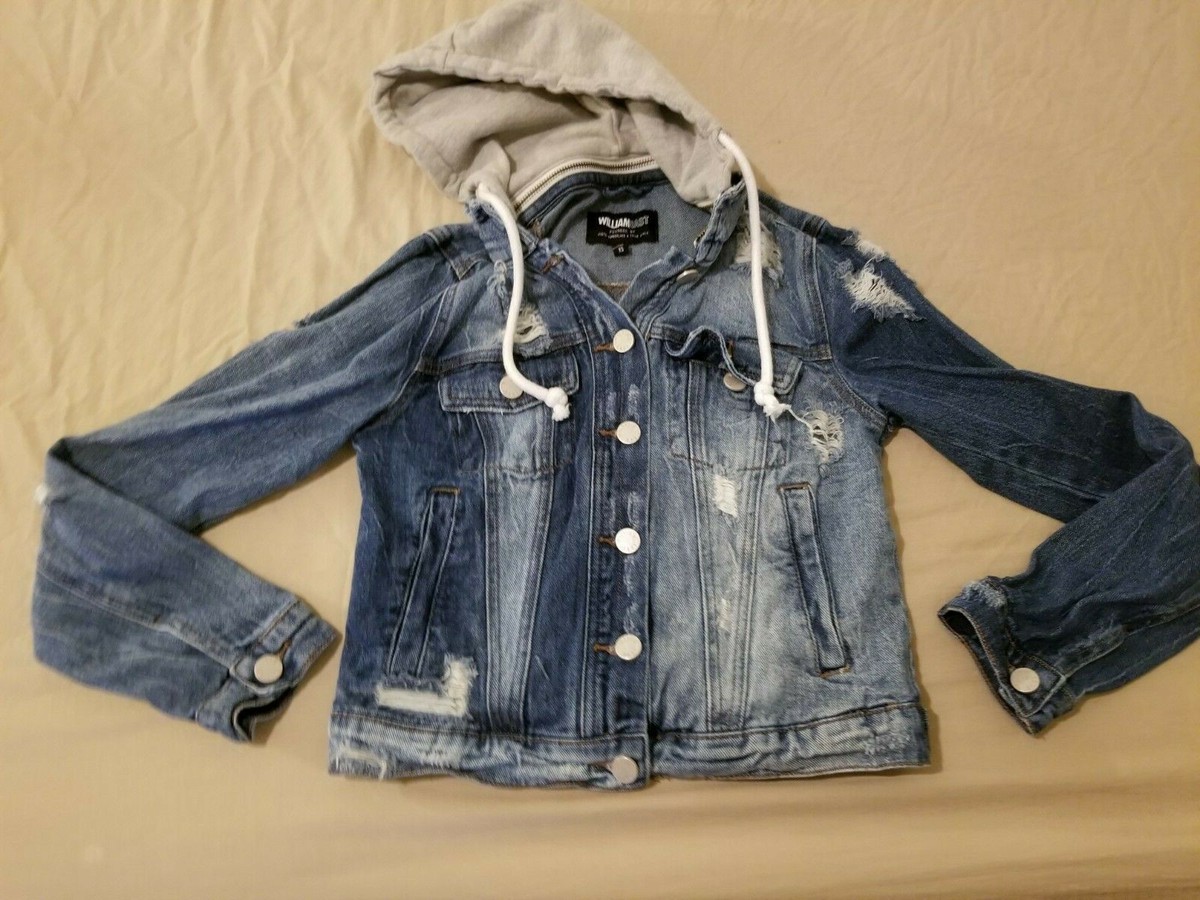 Womens William Rast Denim Jacket XS Jean Hooded
