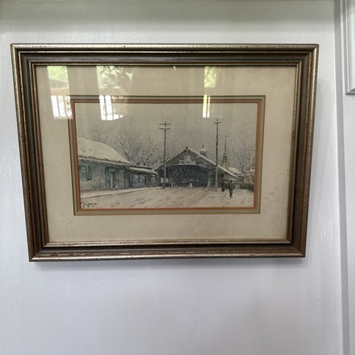 Authentic Paul Sawyier Winter Solitude The Old Covered Bridge 1890’s Frankfurt - Picture 6 of 18