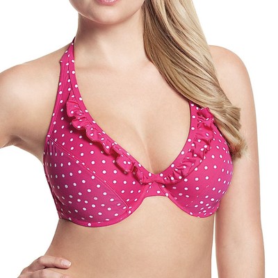 Panache Cleo Bademode Betty Neckholderausschnitt Bikinioberteil rosa Fleck CW0034