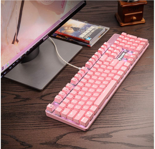 Tastiera meccanica gioco rosa super buona LED bianca retroilluminata originale $79 - Foto 7 di 11