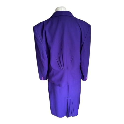 Vintage Jacques Vert Purple Two Piece Womens Suit Skirt 14 & Jacket 16 Wedding - Picture 5 of 17