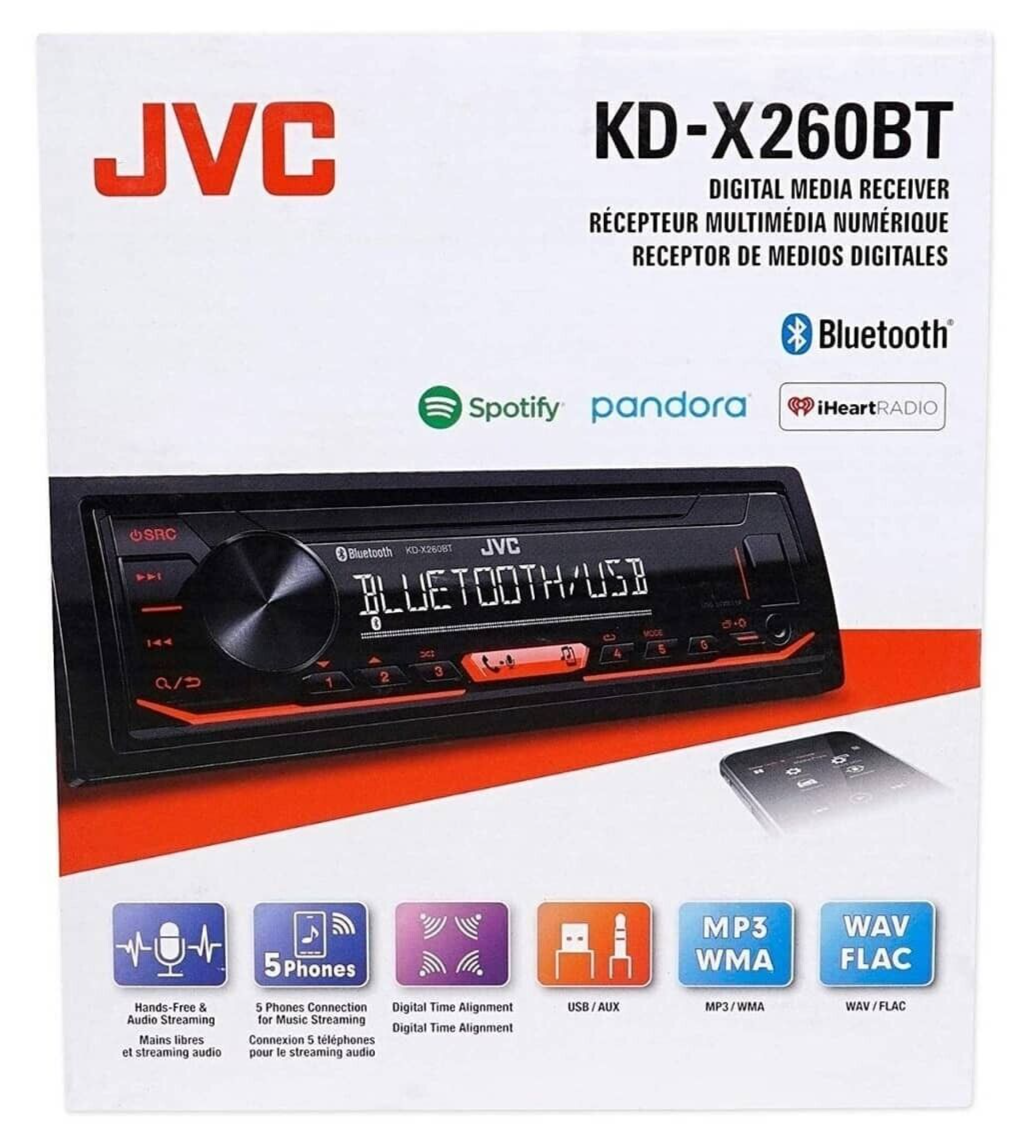 JVC KD-X260BT Bluetooth Media Player iPhone Android Pandora MP3