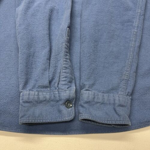 VTG LL Bean Flannel Shirt Mens Medium 15.5 Blue Chamois Cloth Button Up Retro - Picture 18 of 21