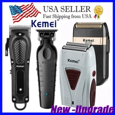 Kemei Electric Hair Clipper Barber Cordless Hair Trimmer 0mm Zero Gapped Carving