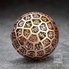Sage’s Dragonstone Copper d100 Hollow Metal Dice| DnD Dungeons and Dragons
