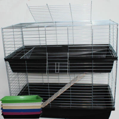 XXL-HEIMTIERCENTER XXL 1m doppel Hasenkäfig Meerschweinchenkäfig Doppelkäfig Rabbit 100 Nagerkäfig