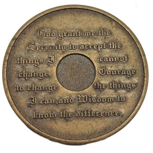 9 Month AA Recovery Unity Service Bronze Medallion Serenity Prayer ...